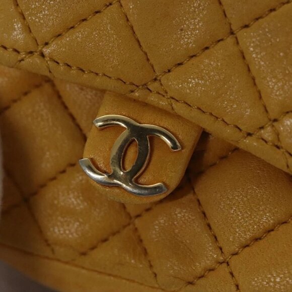 CHANEL Mini Mini Matelasse Charm Lamb Skin Yellow CC - Picture 9 of 16